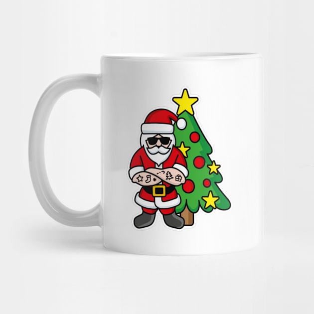 Hipster ROCK Santa Claus tattoo Christmas tree by LaundryFactory